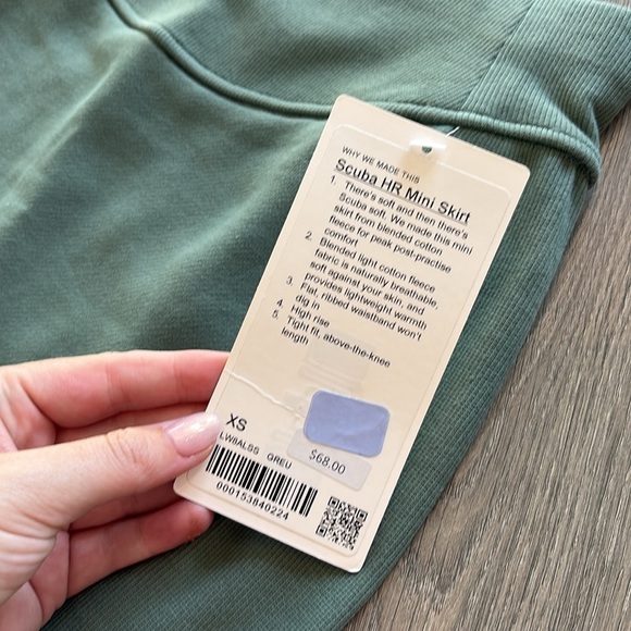 NWT Lululemon Scuba High-Rise Mini Skirt Grey Eucalyptus Size XS - Picture 4 of 10